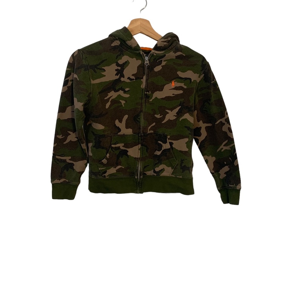 Polo Ralph Lauren Boy's Camo Zip Up Hoodie Size M 10-12